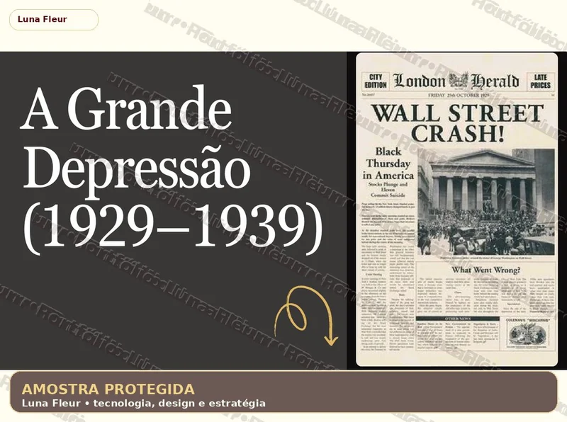 Amostra protegida de apresentação acadêmica sobre a Grande Depressão