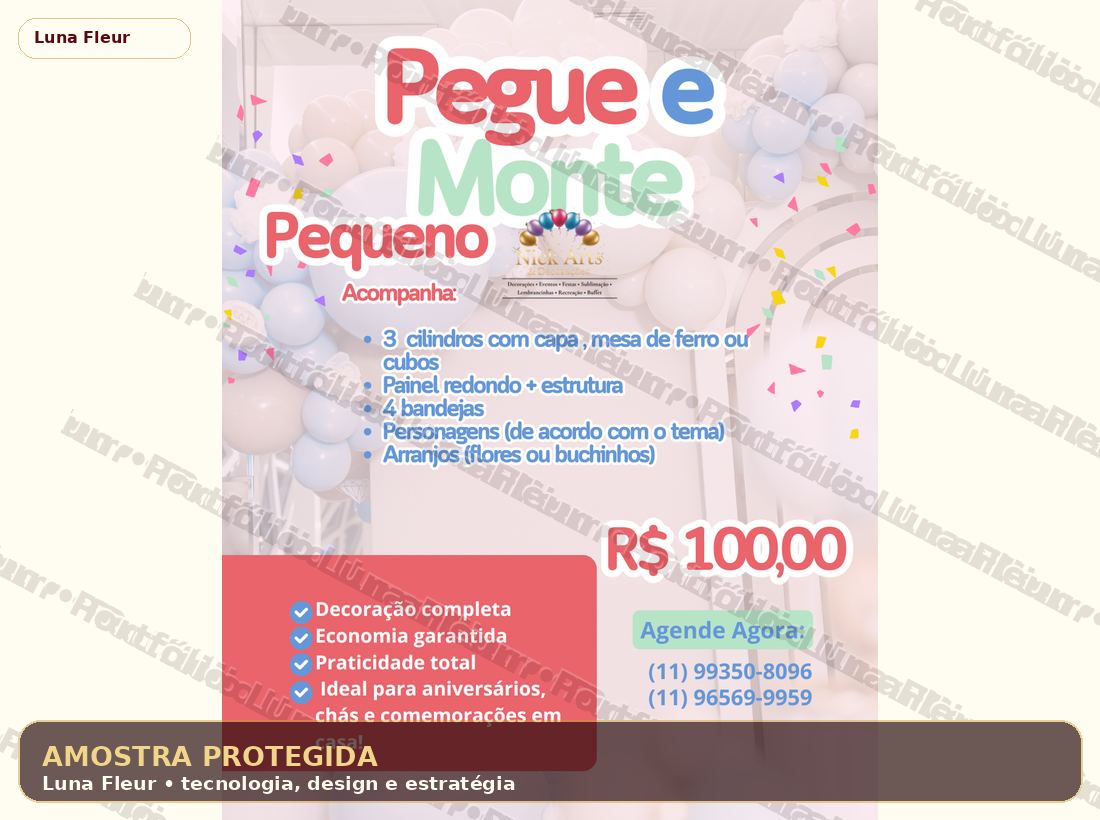 Amostra protegida de flyer Nick Artes e Decorações