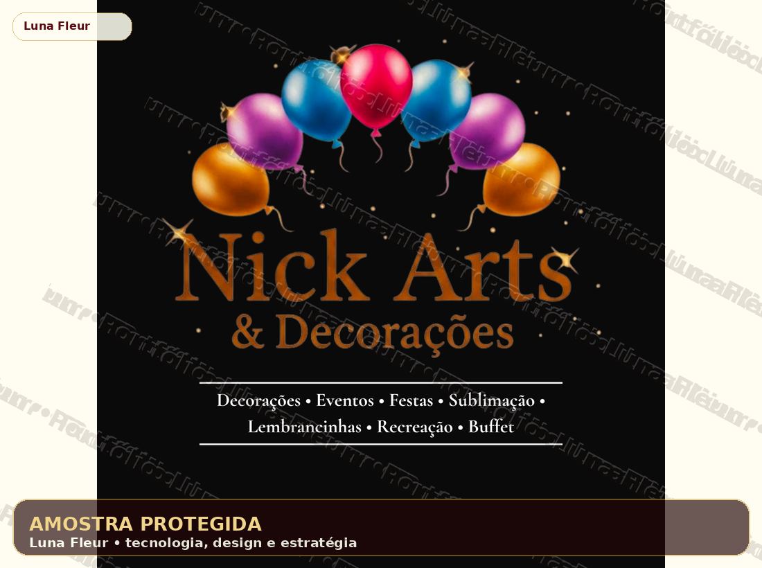 Amostra protegida de identidade Nick Artes e Decorações